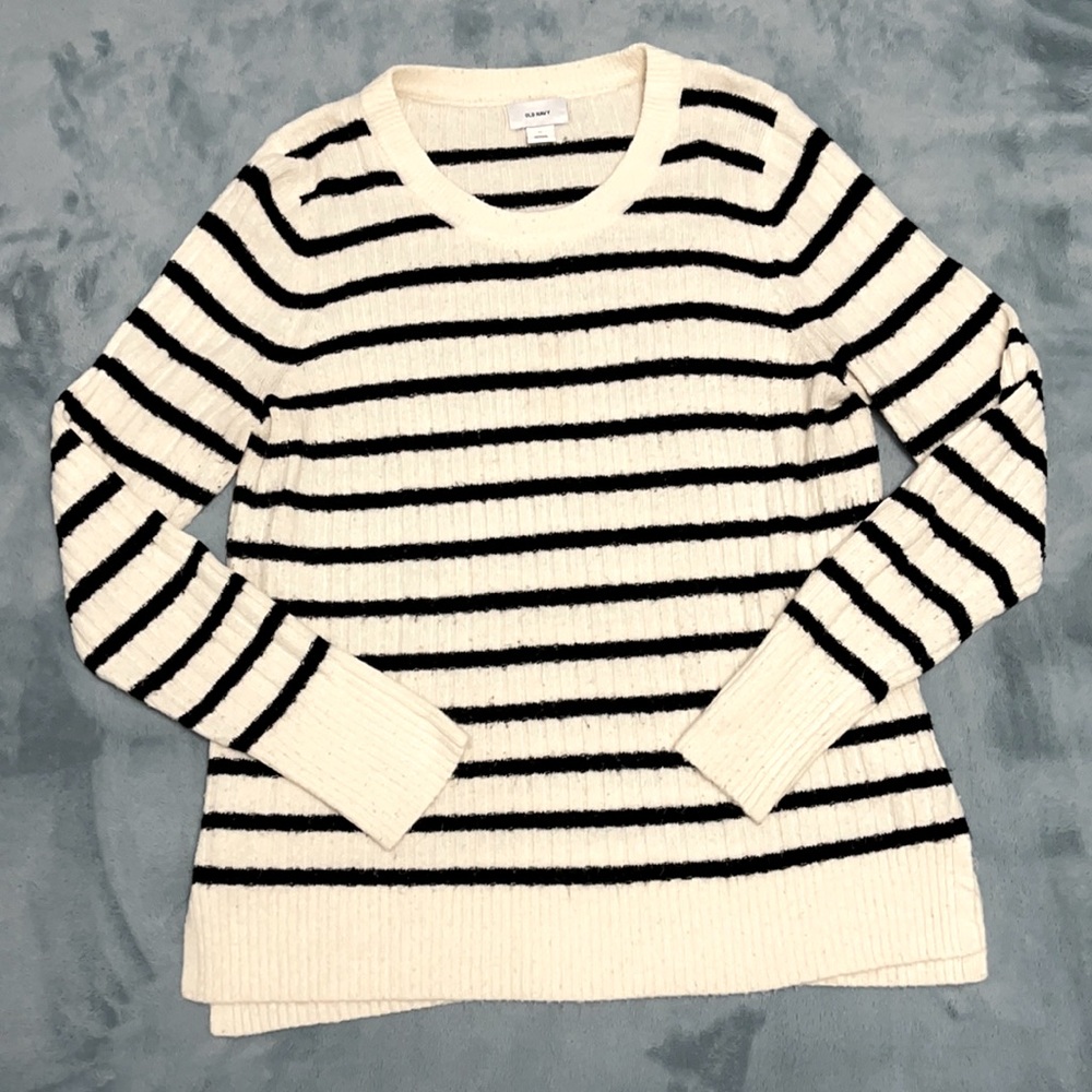 Cream/Black Striped Sweater
